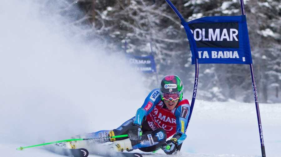 Ted Ligety races down the course during the Alpine FIS Ski World Cup giant slalom race on Feb. 24 in Garmisch Partenkirchen, Germany.
