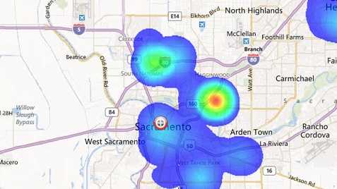 Heat map of Sacramento crime