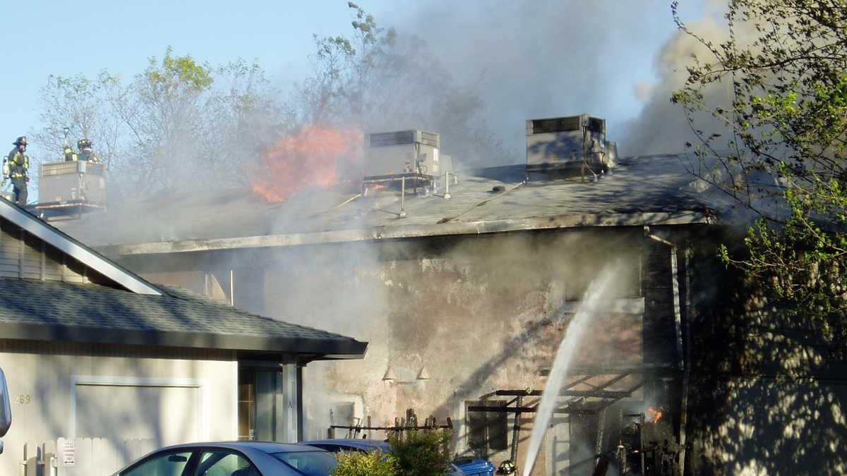 Photos: Flames, smoke pour from Folsom four-plex