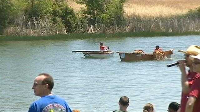 More than 20 solar powered boats, built by middle school and high school students from schools throughout the Central Valley, competed in the 2nd annual SMUD Solar Regatta Race at the Rancho Seco Lake.