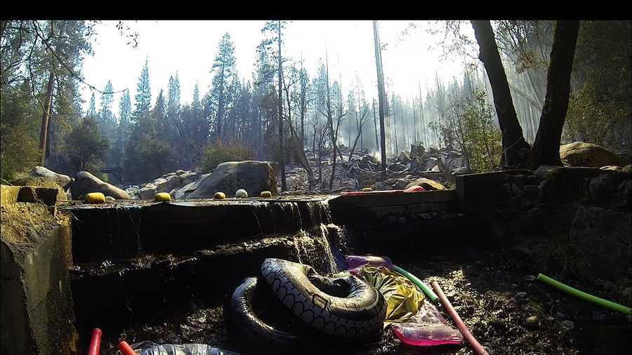 The remnants of Tuolumne Family Camp after the Rim Fire ravaged the camp, owned and operated by the city of Berkeley.