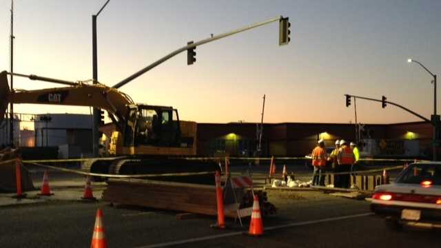 Photos: Workers struck by falling metal