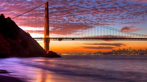 San Francisco has the Golden Gate Bridge, a prominent American landmark with some unforgettable views.