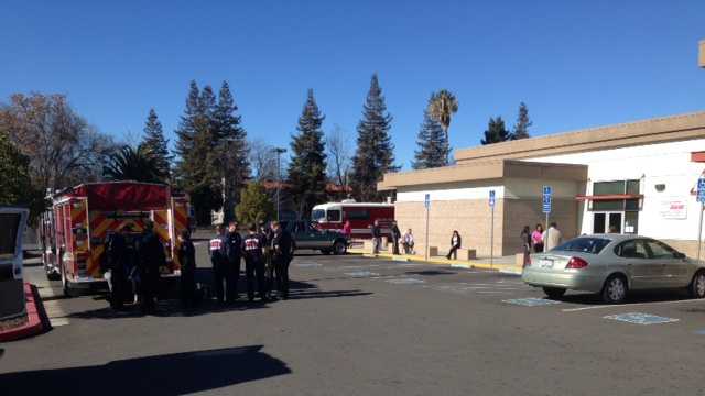 Stockton Fire crews respond to a chemical scare at the Department of Motor Vehicles. 