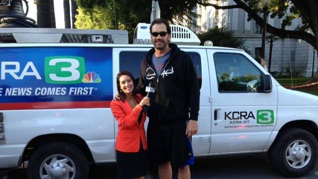 22.) According to the viewers I meet, I’m shorter than I look on TV. I’m 5 foot 3, but my photographers apparently do a really good job of making me look 6-feet tall. Here’s a picture of me with former Sacramento Kings player Scot Pollard. He is 6-11.