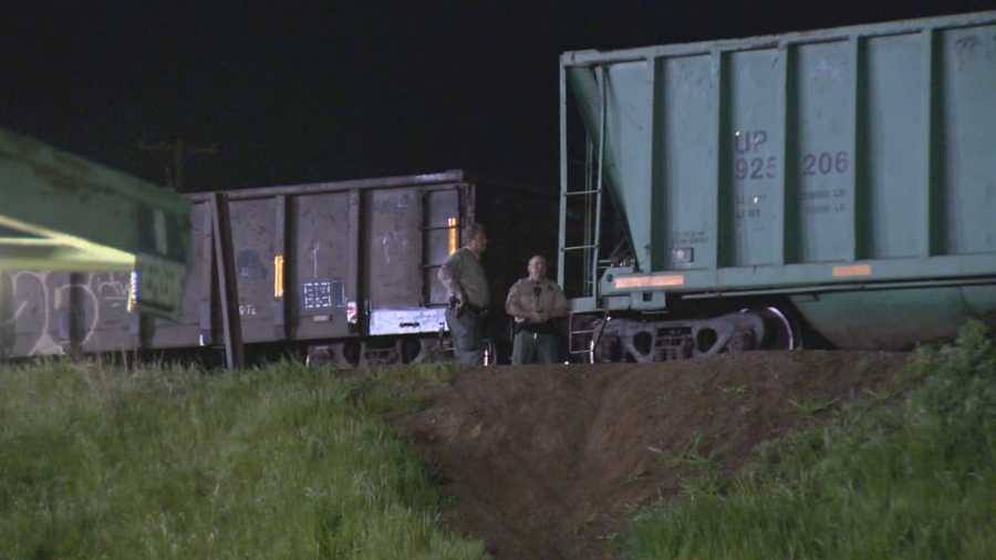 A train hit two teens in Marysville on Friday night, killing one of them and hospitalizing the other.