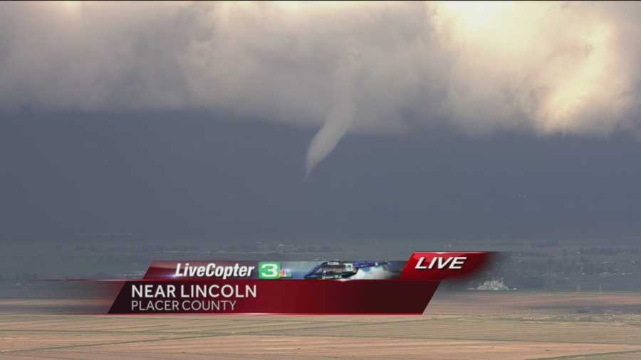 A large funnel cloud swept through Placer County Wednesday afternoon.