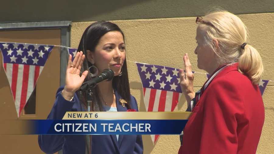 Hundreds of students from Stockton were able to witness their teacher, Heidi Zeller, becoming a US citizen.