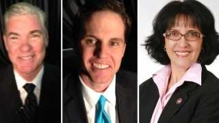 From left, candidates Tom Torlakson, Marshall Tuck and Lydia Gutierrez.