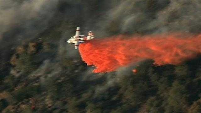 Raw video: LiveCopter flies over Hunters Fire
