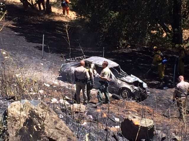 Photos: Deadly crash sparks grass fire in El Dorado Co.