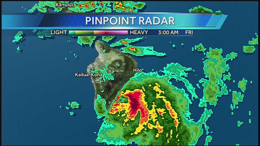 Tropical Storm Iselle is causing rainfall totals on the Big Island to rise rapidly Friday morning.