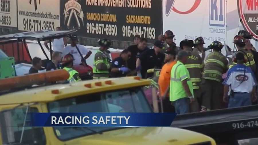 A racecar driver was killed while racing in New York Saturday night, while locally a driver was in critical condition after crashing her car.