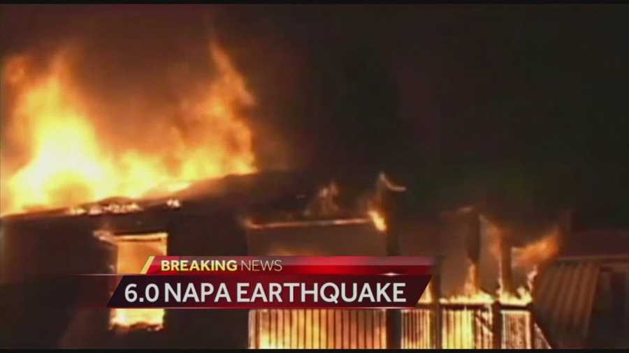 A fire broke out at a mobile home park in Napa after a 6.0-magnitude earthquake.