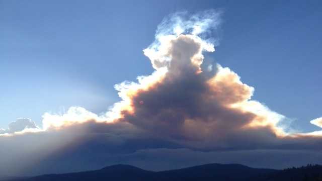 The King Fire continued burning Wednesday evening in El Dorado County. The blaze has torched nearly 28,000 acres. Here's a shot from North Lake Tahoe (Sept. 17, 2014).
