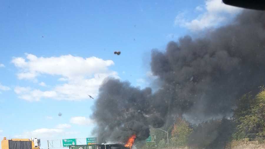 Big rig crash on Interstate 5 at Sutterville Road in Sacramento. (Sept. 18, 2014)