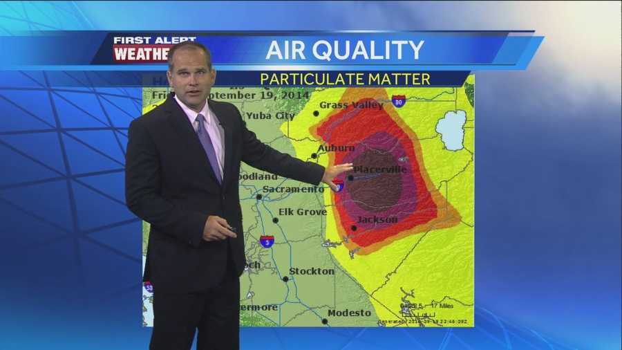 KCRA meteorologist Dirk Verdoorn has the latest on the air quality concerns due to a massive wildfire burning in the Pollock Pines area.