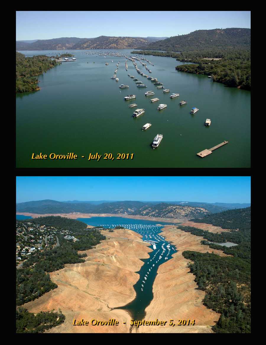 A portrait of the drought Before and after photos show Lake Oroville