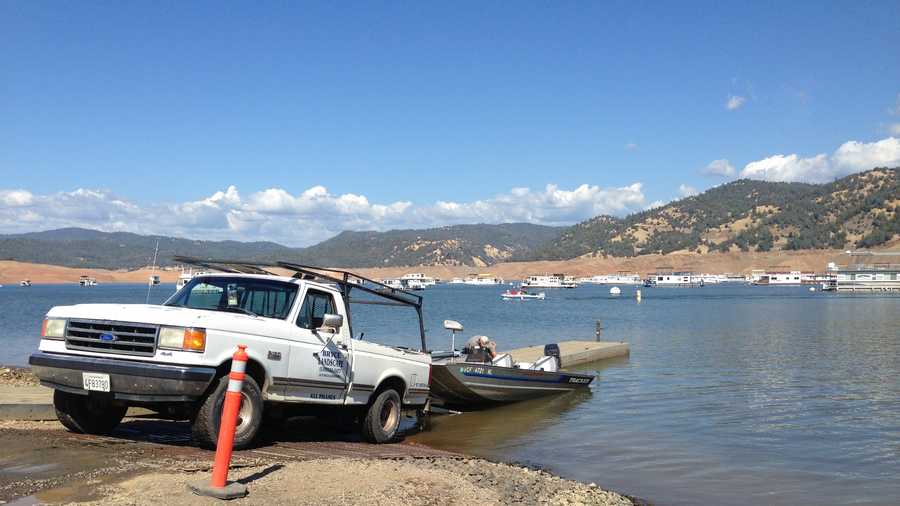 Water levels are so low, boaters are having to use a make-shift ramp at Lake Oroville.