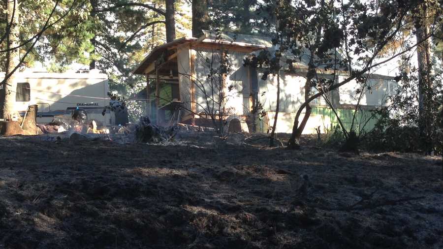 One of the spot fires came within several feet of a Placer County home Wednesday, but crews stopped that from happening (Oct. 8, 2014).