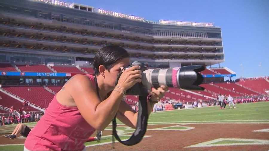 Kym Fortino, a sideline photographer for the 49ers, spent the last year battling breast cancer.