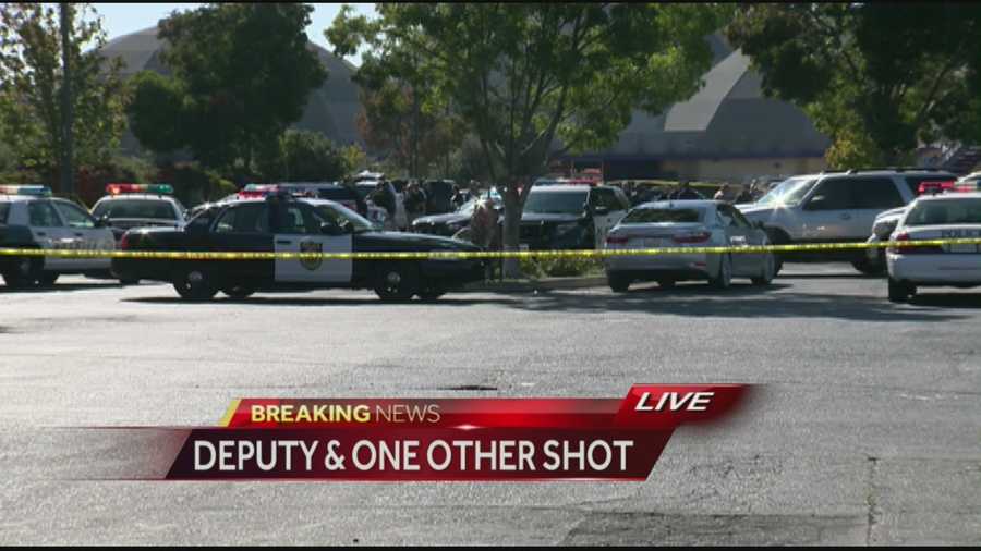Sgt. Lisa Bowman with the Sacramento County Sheriff's Department said a deputy was shot when he approached a suspicious vehicle and added that the gunman is still on the loose.