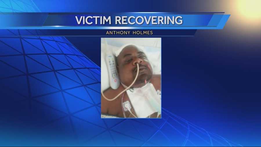 Friends of Anthony Holmes said it is a miracle the father of five survived after he was shot when he refused to give his keys to a man accused of shooting two sheriff's deputies.