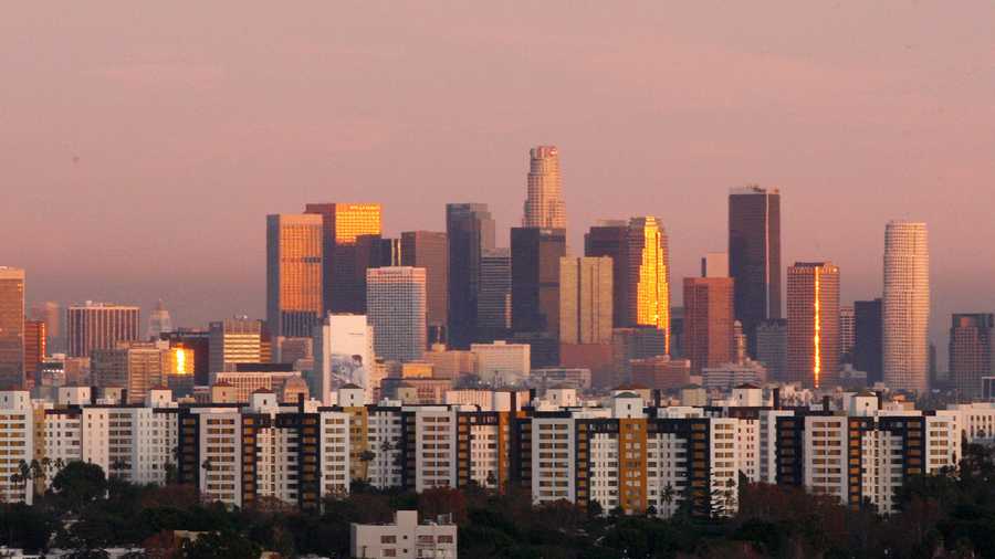 A photo of the Ls Angeles skyline
