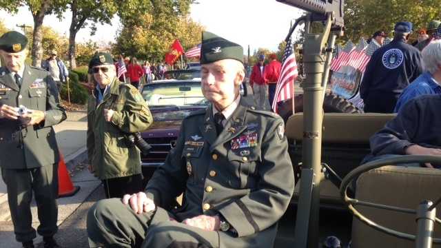 Ret. Colonel DeLyle Redmond takes part in Folsom's Veteran's Day parade.
