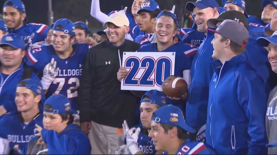 The Folsom Bulldogs beat the Tracy Bulldogs 55 to 7 in division one football.