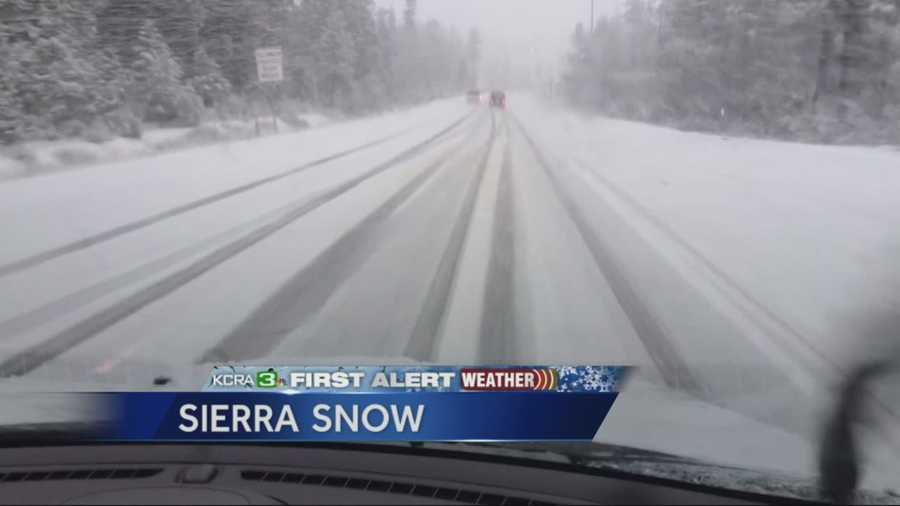 Richard Sharp reports from the Sierra Nevada, where snow was coming down nicely Thursday.