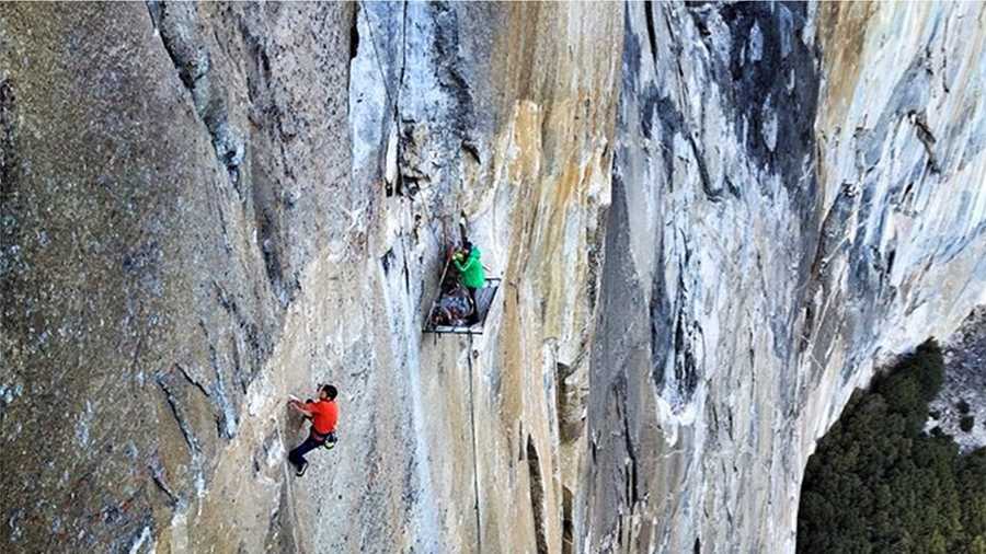 Kevin Jorgeson, left, and Tommy Caldwell, right, are climbing El Capitan's Dawn Wall.