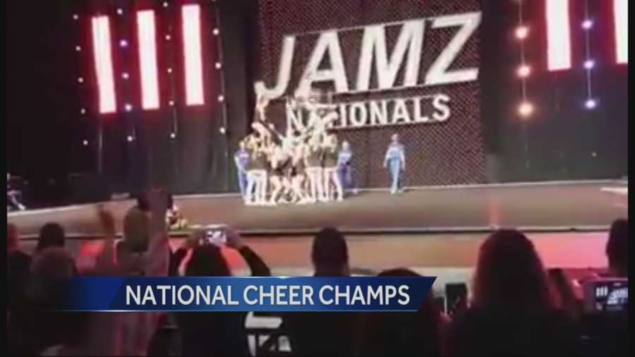 The cheerleaders at Roseville High School returned to school Monday as national champions.