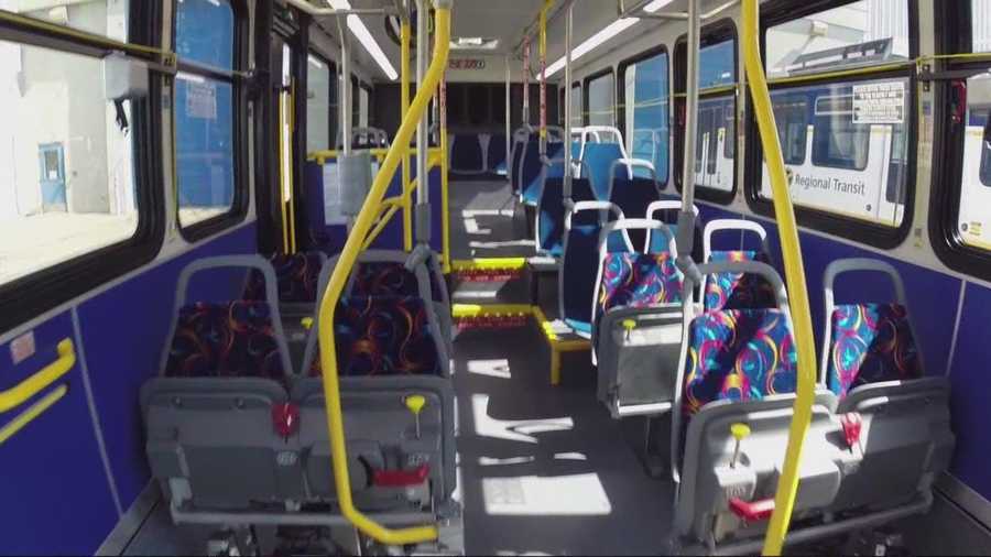30 natural gas buses will have flip-up seats in the front section for more leg room.