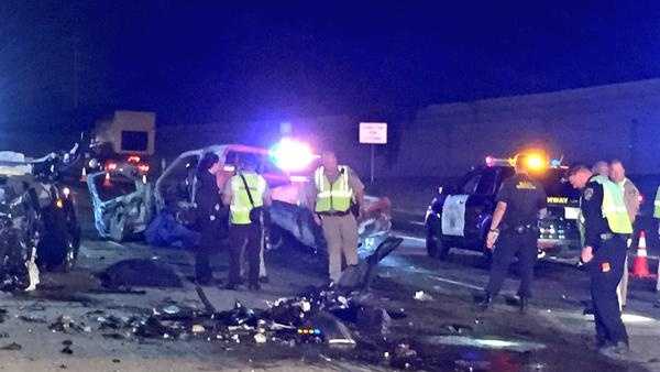 Four people died in a multi-vehicle crash on westbound Highway 50 in Sacramento on April 22.
