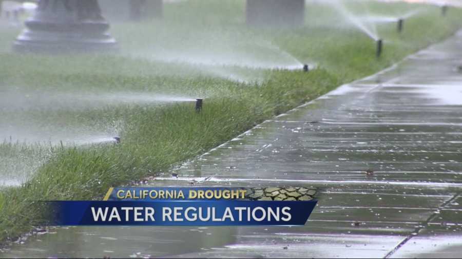 Despite a reminder from water management, several homes could be seen watering their lawn including a park in Land Park.