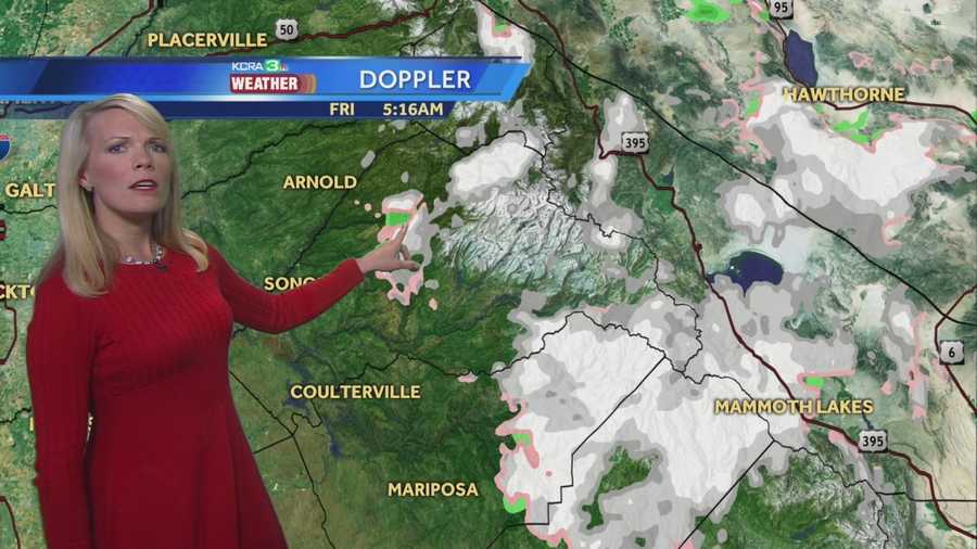 KCRA 3 Weather meteorologist Tamara Berg looks at the chance for more snow and T-storms in the mountains and warmer weather for the weekend.