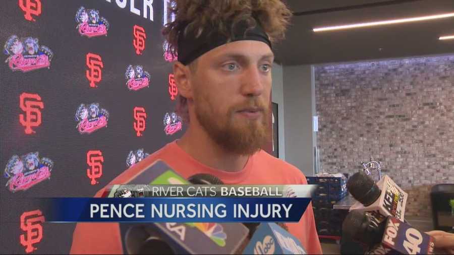 As Hunter Pence works his way back from a broken arm he suffered during spring training, he's spending his time with the hometown Sacramento River Cats