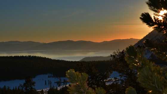 The options are seemingly endless in the Lake Tahoe region. Here's a photo of the sunset over Tahoe, after hiking up a snowy trail on Mt. Rose.