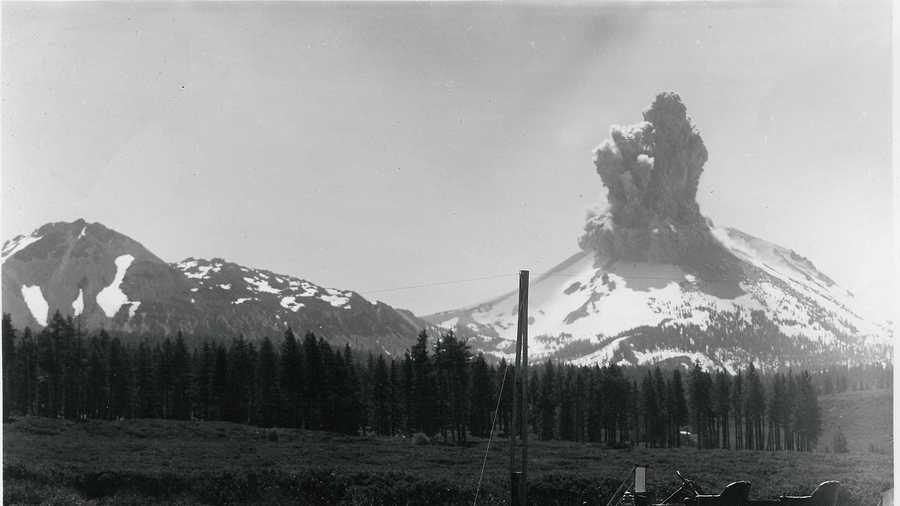 These historical photos provided by the U.S. National Park Service were taken after the May 22, 1915 explosion at Mount Lassen.