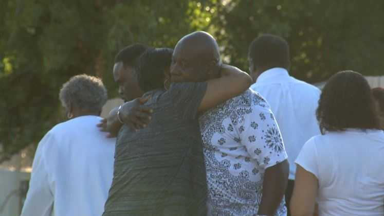 Family members of one of the victims hugged one another following a double drowning in Isleton on Sunday afternoon.