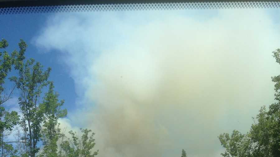 Grass fire burning near Danville. (July 7, 2015)