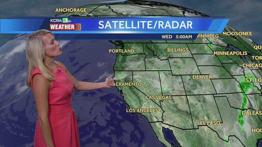 KCRA 3 Weather meteorologist Tamara Berg follows the cooler changes for the valley and t-storms for the Sierra.