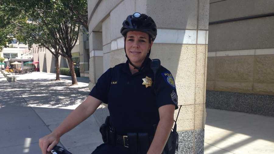 Sgt. Rachel Ellis said July has been a busy month for her and the downtown bike unit.  (July 22, 2015)