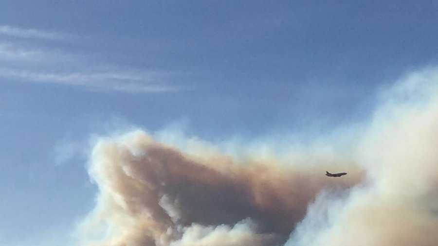 Another picture of the smoke seen coming from the Wragg Fire, which burned more than 8,000 acres in Napa and Solano counties. 