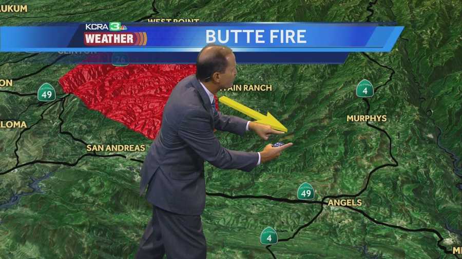 KCRA chief meteorologist Mark Finan takes a look at where the Butte Fire is currently burning, and where it is headed.