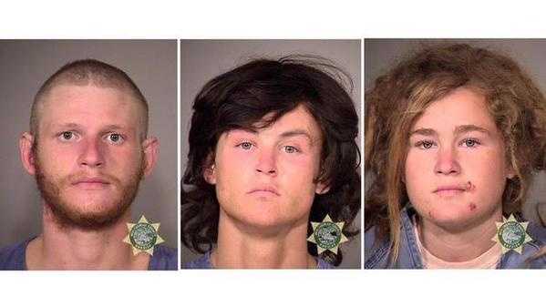 Morrison Haze Lampley (LEFT), Sean Michael Angold (MIDDLE) and Lila Scott Alligood (RIGHT) were arrested in October 9, 2015, in connection to two deaths in the San Francisco area.