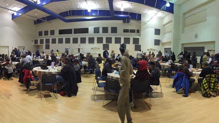 About 100 people were at Capital Christian Center for the first night of winter sanctuary. The church opened its door to those who are homeless so they can have warm place to sleep and eat.