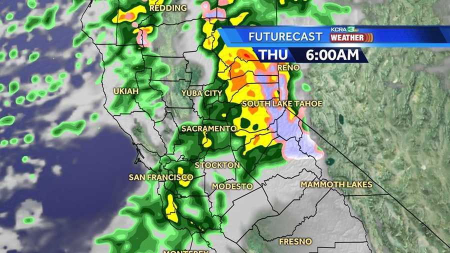 Rain is expected to move through the Sacramento-San Joaquin Valley early Thursday, Dec. 10, 2015, KCRA meteorologist Mark Finan said.