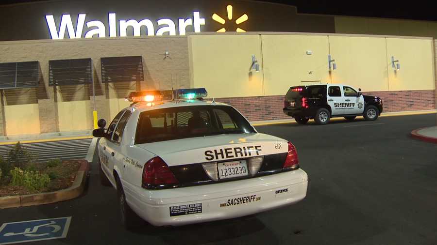 The Sacramento County Sheriff's Department investigates a flare gun shooting at a south Sacramento Walmart on Monday, Dec. 14, 2015.